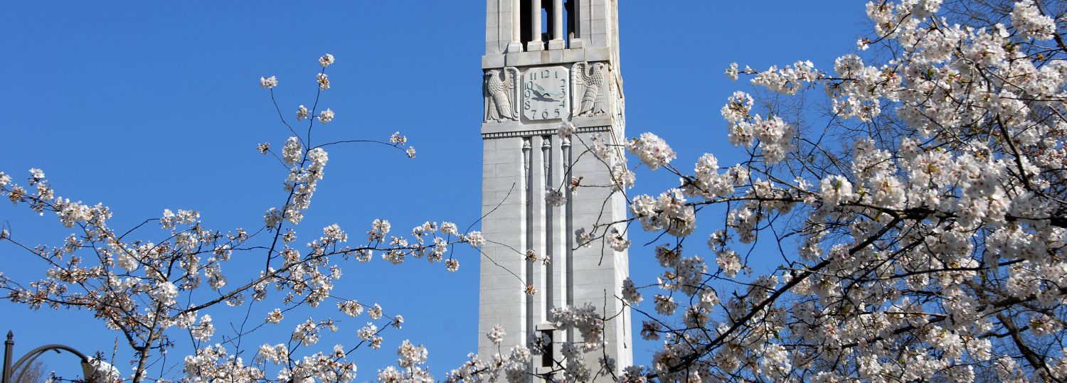 Belltower and blossoms on a Spring morning. PHOTO BY ROGER WINSTEAD